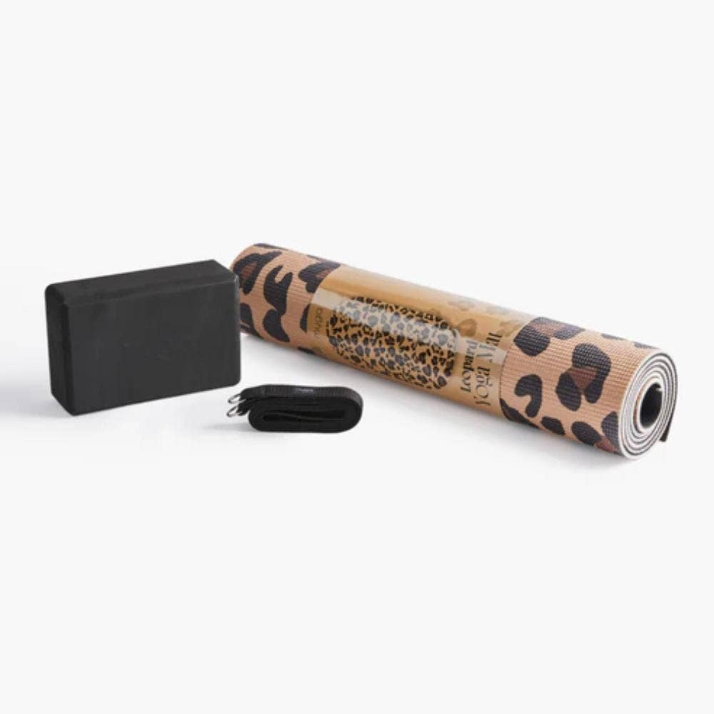 Myga Yoga Starter Set Leopard Print, A Beautiful Gift For Yoga Lovers