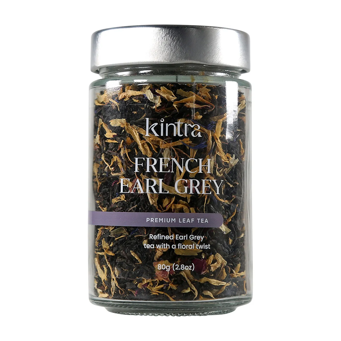 Kintra Loose Leaf Tea French Earl Grey 80g, Citrus–Bergamot Elegance