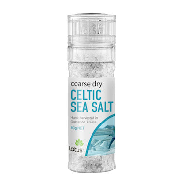 Lotus Course Dry Celtic Sea Salt In A grinder 80g, Hand Harvested In France