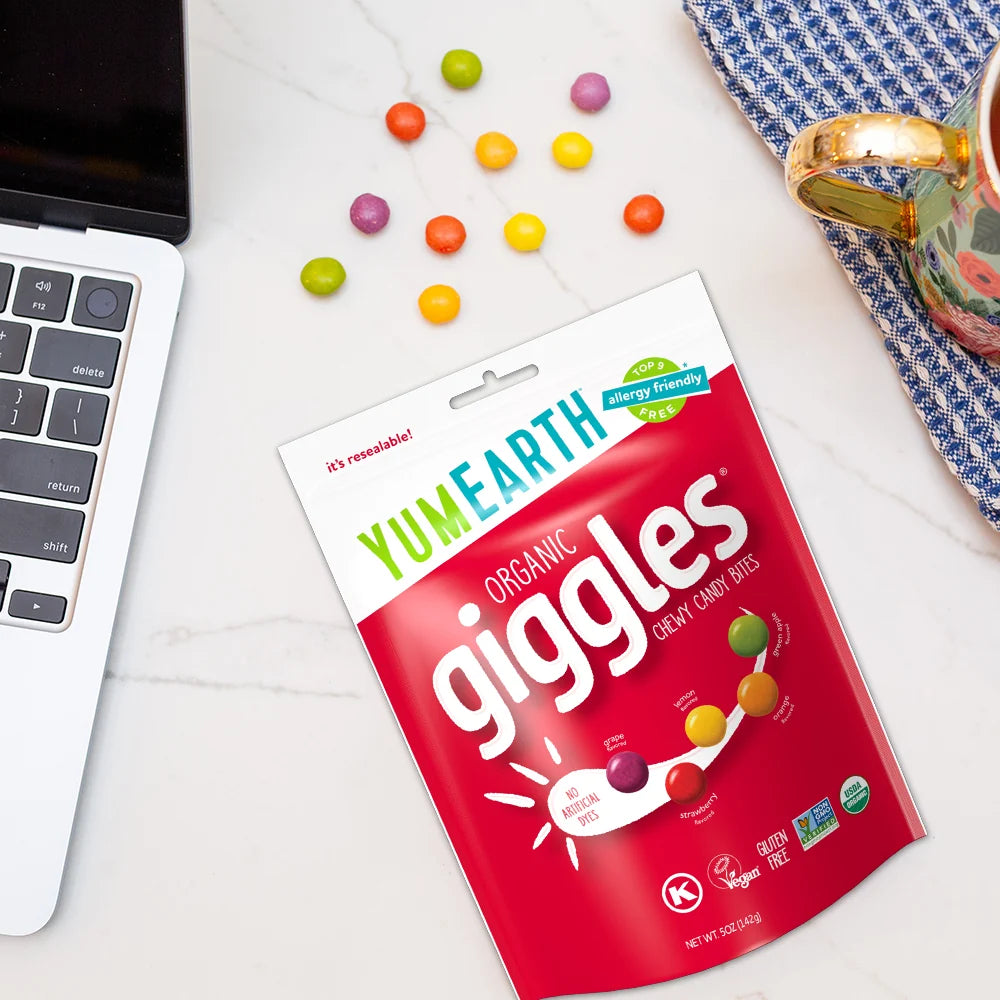 Yum Earth Organic Giggles 142g, Chewy Candy Bites