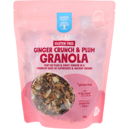 Chantal Organics Organic Ginger Crunch & Plum Granola 500g, With Tart New Zealand Plum