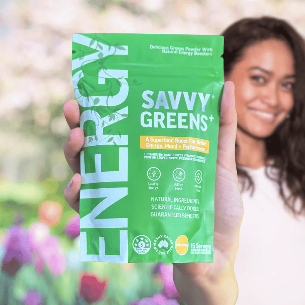 Savvy Greens+ For Energy 15 Serves, Tropical Punch Flavour