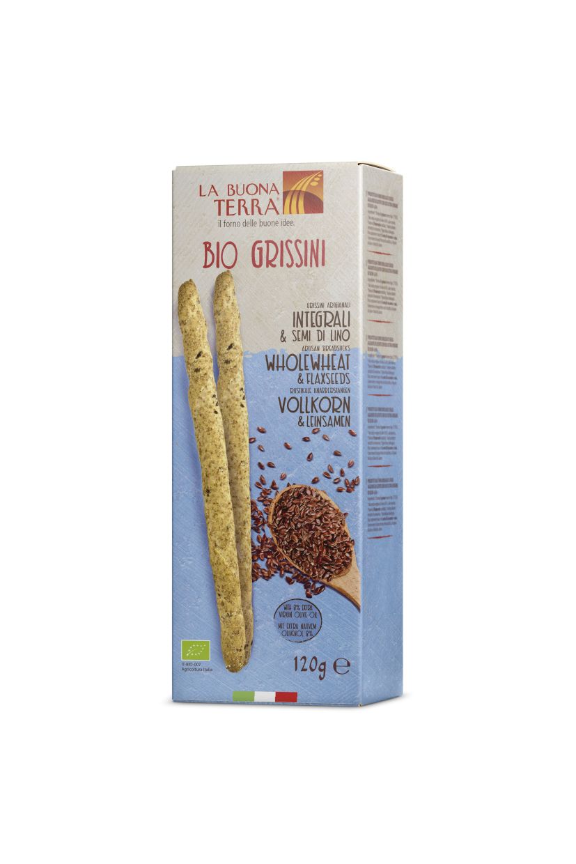 La Buona Terra Certified Organic Wholewheat Grissini 120g, Perfect For Soups & Dips
