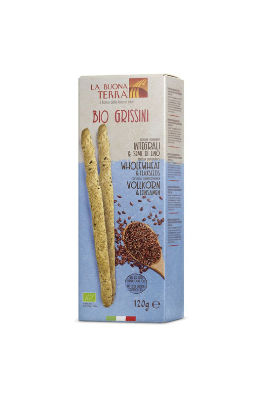 La Buona Terra Certified Organic Wholewheat Grissini 120g, Perfect For Soups & Dips
