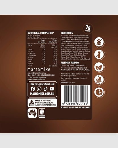 Macro Mike Protein Indulgence Ball Single 40g Or A Box Of 12, Choc Brownie Flavour