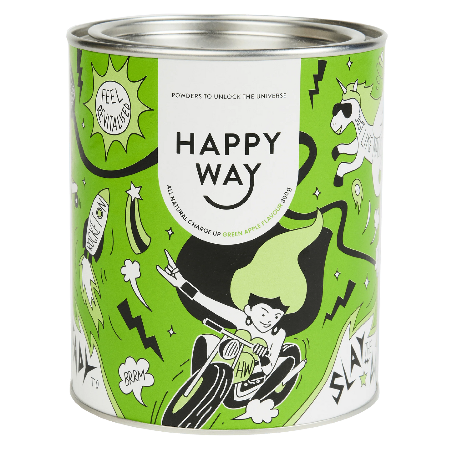 Happy Way Charge Up 300g, Green Apple
