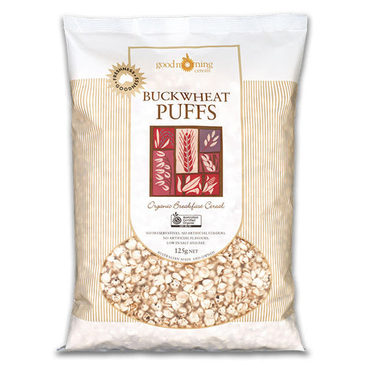 Good Morning Cereals Organic Puffed Buckwheat 125g, Light & Airy Gluten-Free Crunch