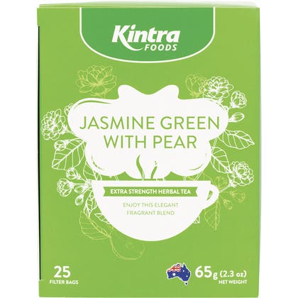 Kintra Foods Herbal Tea Bags 25pk, Jasmine Green with Pear