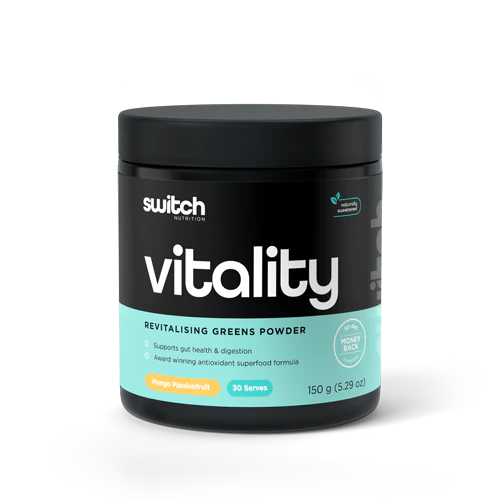 Switch Nutrition Vitality Switch 150g, Mango Passionfruit {Revitalising Super Greens Powder}