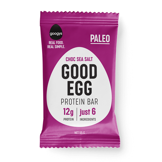 Googy's Good Fat Collagen Bar 45g, Choc Sea Salt