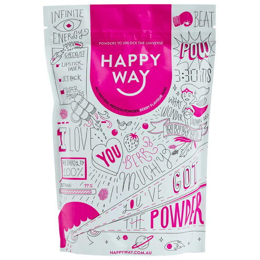 Happy Way Whey Protein Powder 60g Or 500g, I Love You Berry Much
