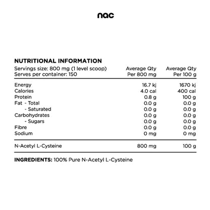 Switch Nutrition N-Acetyl L-Cystine 120g, Unflavoured {Powerful Antioxidant}