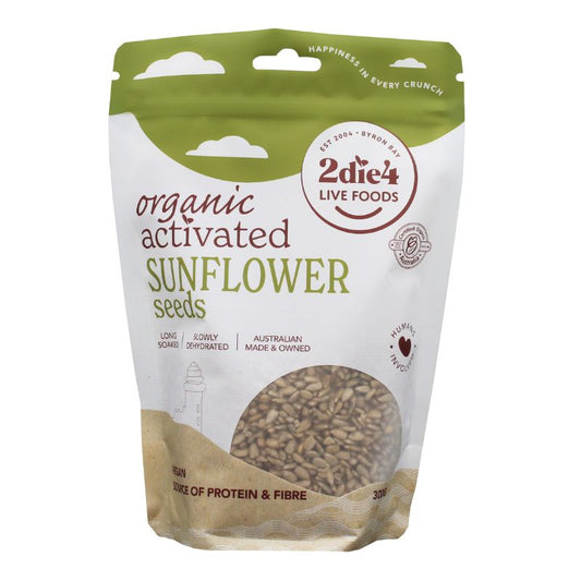 2Die4 Live Foods Activated & Organic Sunflower Seeds 300g, Vegan & Gluten- Free