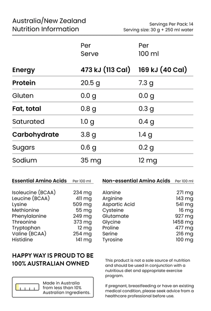 Happy Way Ashy Bines Vegan Protein Water 420g, Passionfruit