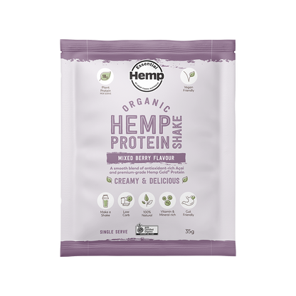 Hemp Foods Australia Organic Hemp Protein 35g Or 420g, Mixed Berry & Açai Flavour