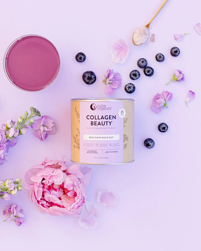 Nutra Organics Collagen Beauty 300g, Blueberry Wildflower Flavour (add to water)