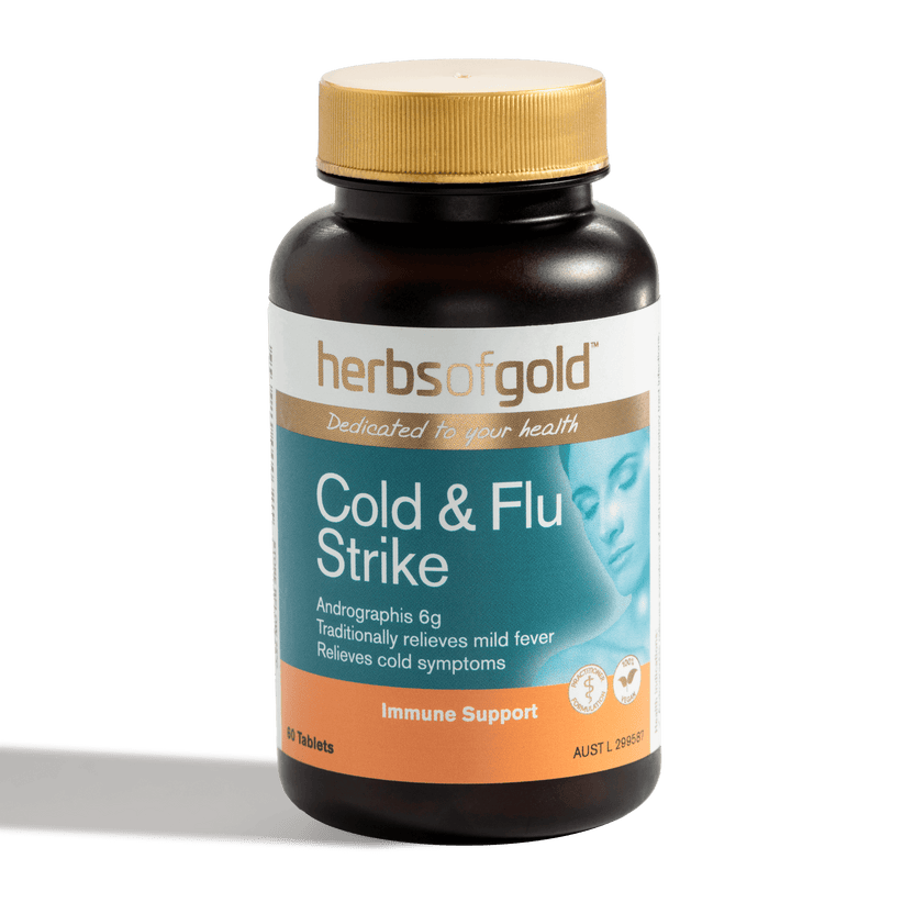 Herbs Of Gold Cold & Flu Strike, 30 Or 60 Tablets (Vegan)
