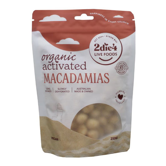 2Die4 Live Foods Activated & Organic Macadamias 120g Or 250g