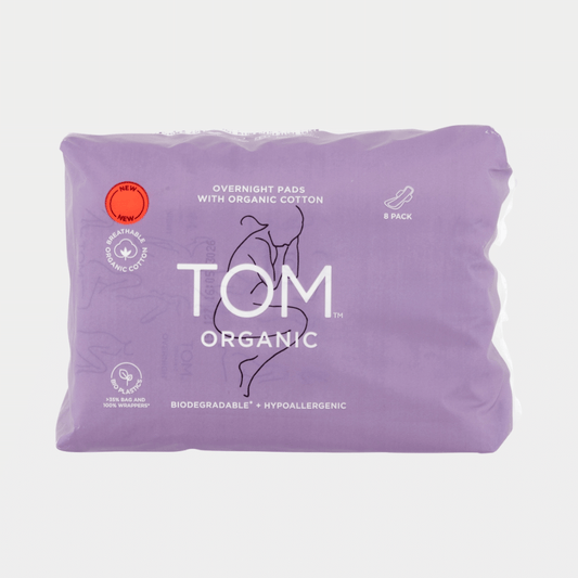 Tom Organic Pads 8pk, Overnight Pads With Organic Cotton