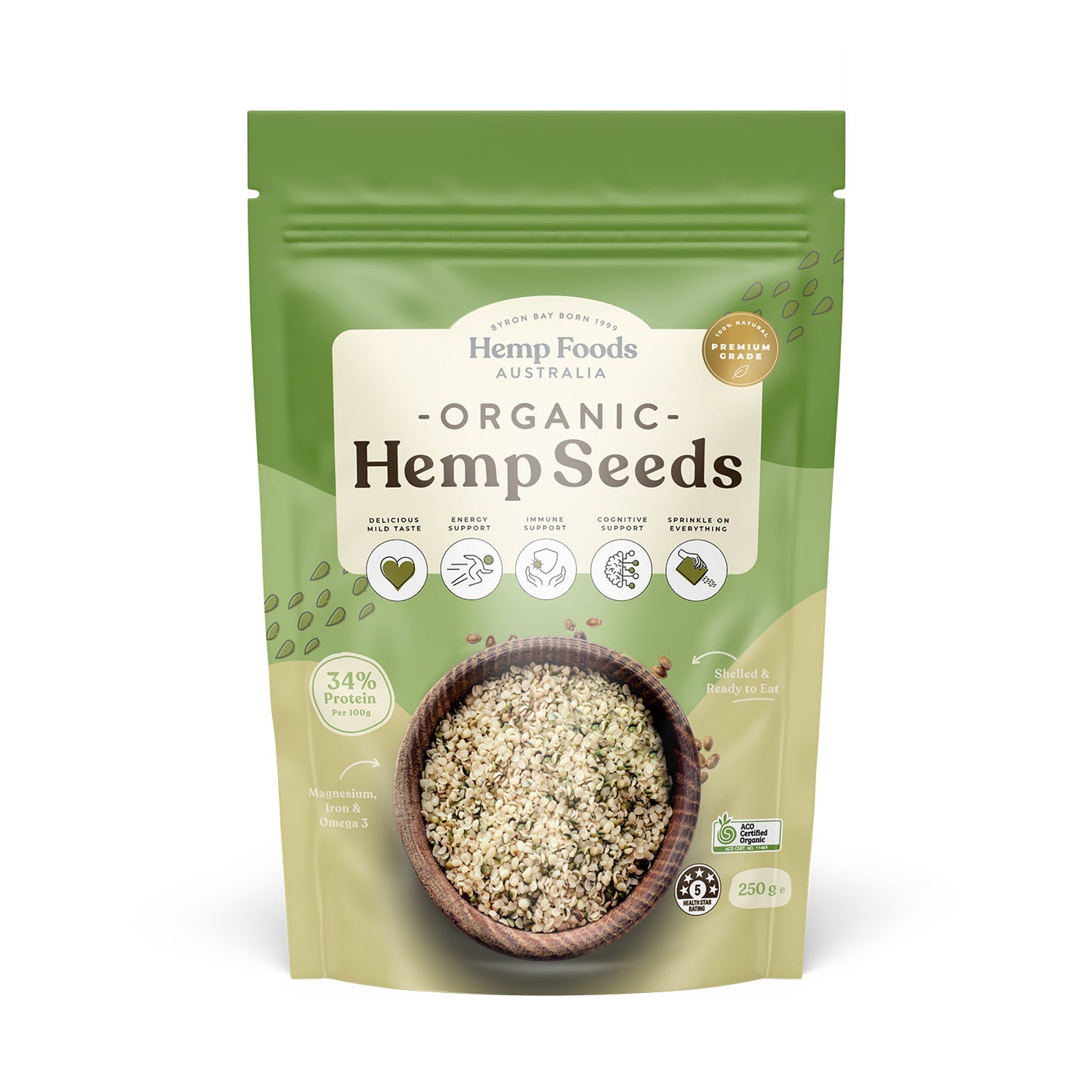 Hemp Foods Australia Hulled Hemp Seeds 114g, 250g Or 1kg, Certified Organic