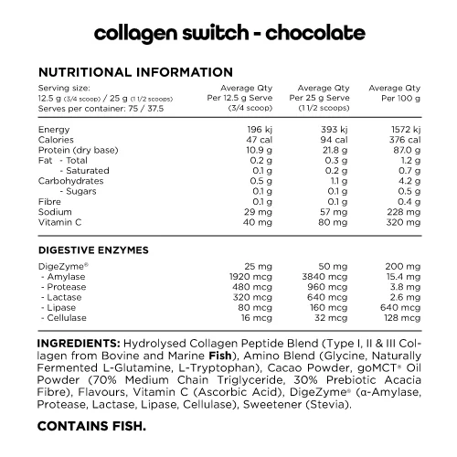Switch Nutrition Collagen Switch 250g, Rich Chocolate