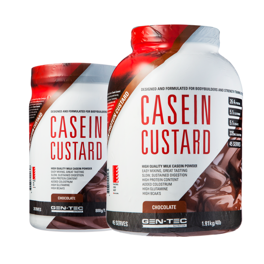 Gen-Tec Nutrition Casein Custard Protein 800g Or 1.81kg, Chocolate Flavour