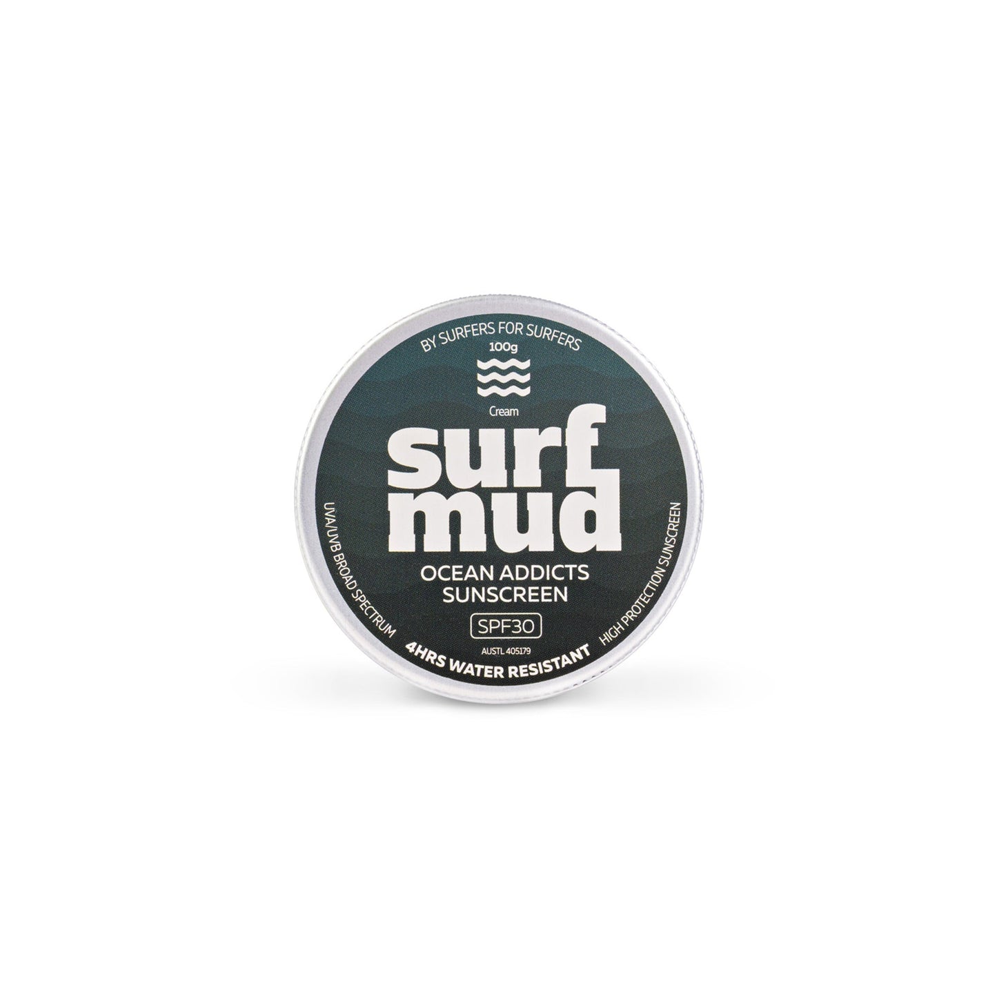 Surfmud Ocean Addicts Sunscreen 100g Tin, SPF30