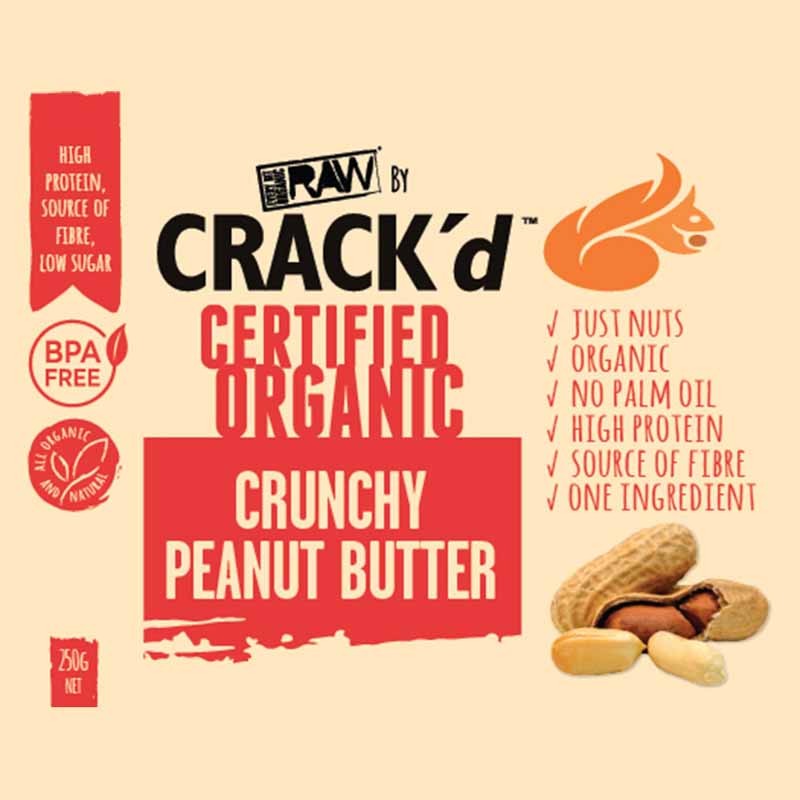 Every Bit Organic Crack'd Nut Butter 250g, Peanut Butter Crunchy