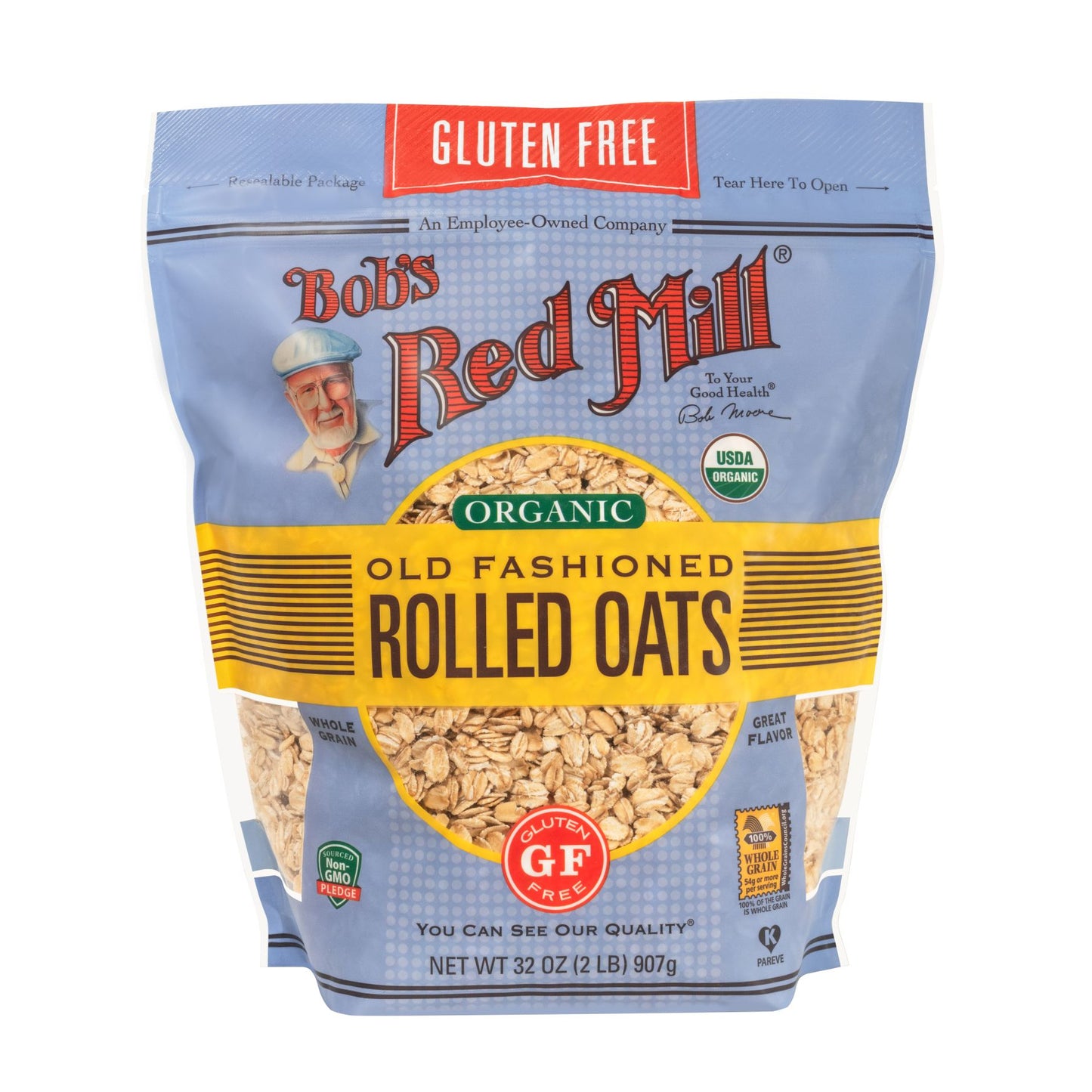 Bob's Red Mill Old Fashioned Rolled Oats 907g, Certified Organic & Wheat Free
