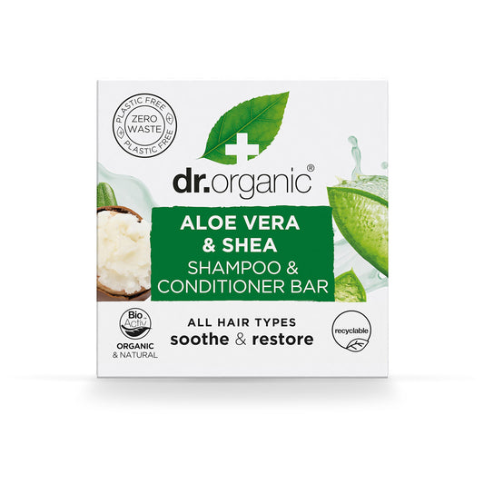 Dr Organic Shampoo & Conditioner Bar 75g, Aloe Vera & Shea {All Hair Types}