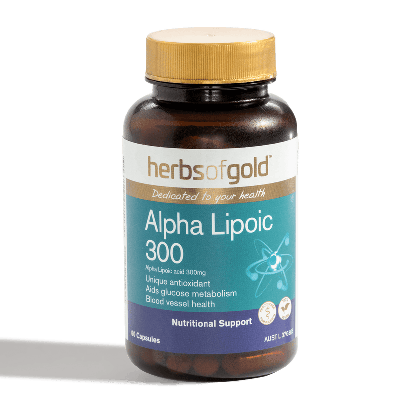 Herbs Of Gold Alpha Lipoic 300, 60 Or 120 VegeCapsules (Vegan)