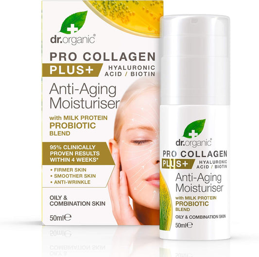 Dr Organic Pro Collagen Anti-Ageing Moisturiser 50ml, Probiotic