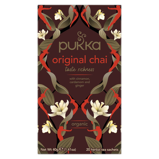 Pukka Herbs 20 Herbal Tea Bags, Original Chai