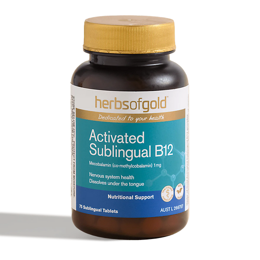Herbs Of Gold Activated Sublingual B12, 75 Tablets (Vegan)