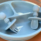 Little Mashies Silicone Cutlery Set, Dusty Blue