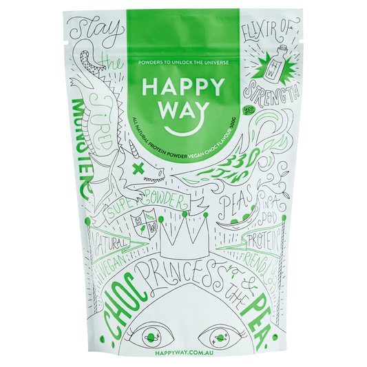 Happy Way Vegan Pea Protein Powder 60g Or 500g, Choc Pea Princess