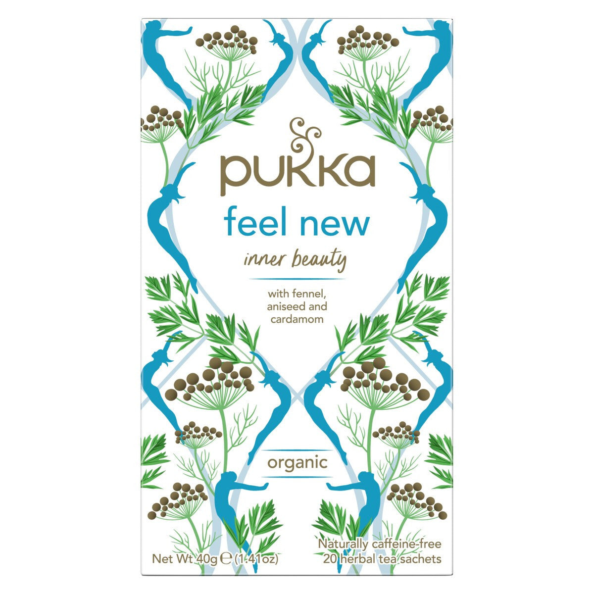 Pukka Herbs 20 Herbal Tea Bags, Feel New