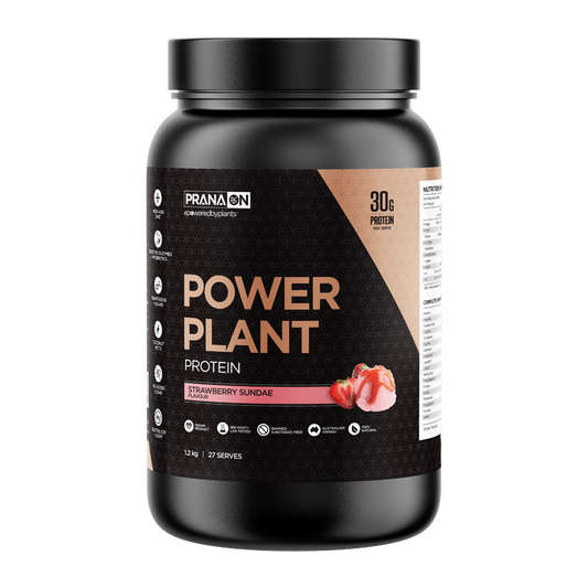 Prana On Power Plant Protein 500g, 1.2kg Or 2.5kg, Strawberry Sundae