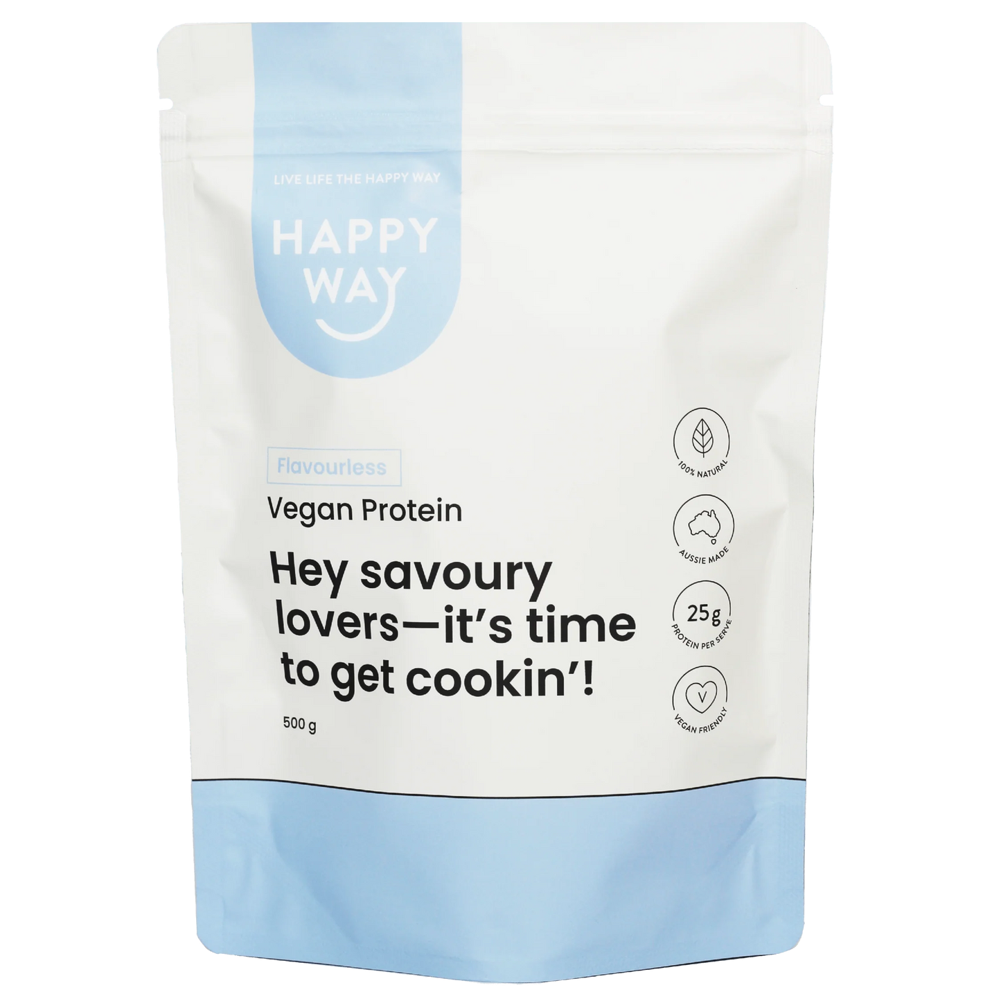 Happy Way Vegan Pea Protein Powder 500g, Flavourless