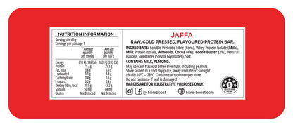 Fibre Boost Cold Pressed Protein Bar Single or Box of 12, Jaffa Flavour