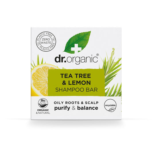 Dr Organic Shampoo Bar 75g, Tea Tree & Lemon {Oily Roots & Scalp}