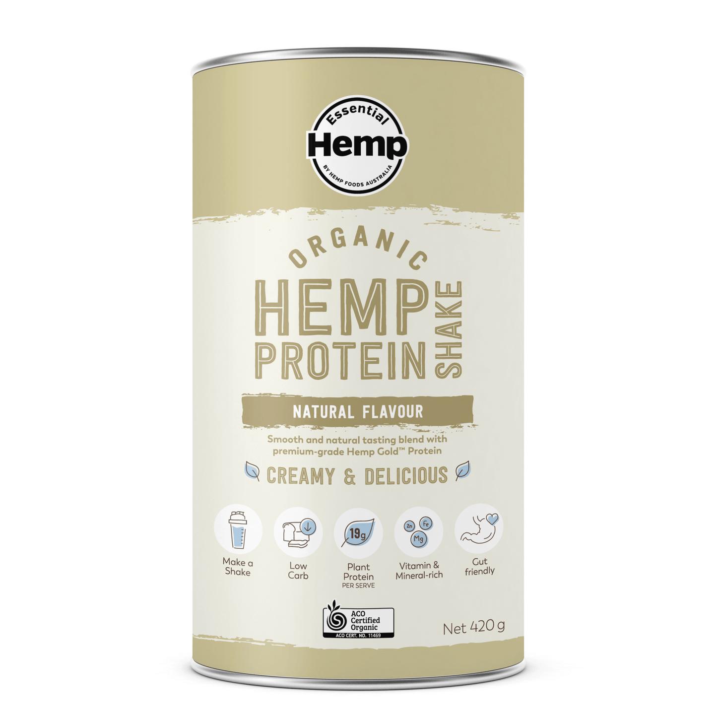 Hemp Foods Australia Organic Hemp Protein 35g Or 420g, Natural Flavour