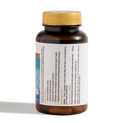 Herbs Of Gold Acetyl L-Carnitine, 60 Or 120 VegeCapsules (Vegan) – Health Nuts Australia