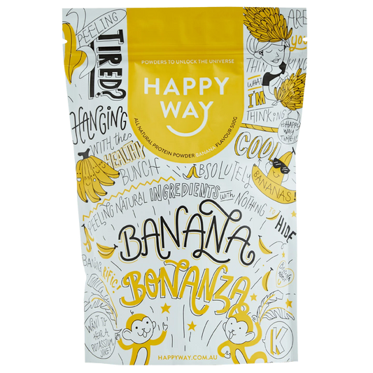 Happy Way Whey Protein Powder 60g Or 500g, Banana Bonanza