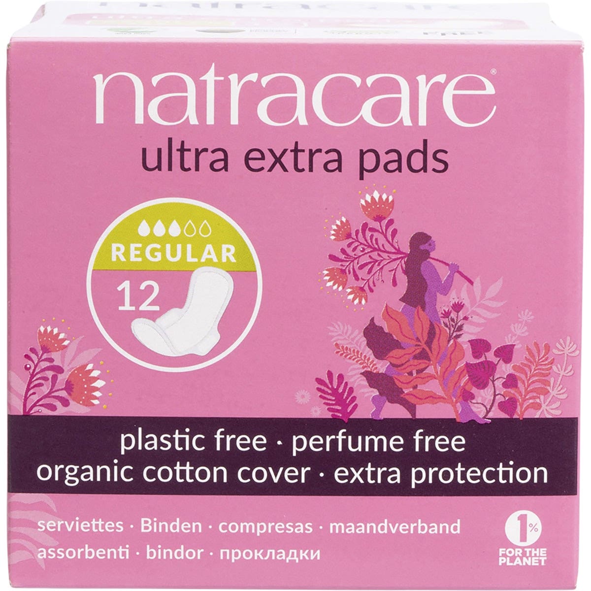 Natracare Ultra Extra Pads 12pk, Regular With Wings {Medium Flow}