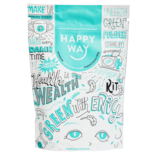 Happy Way Supergreens Powder 200g, Tropical