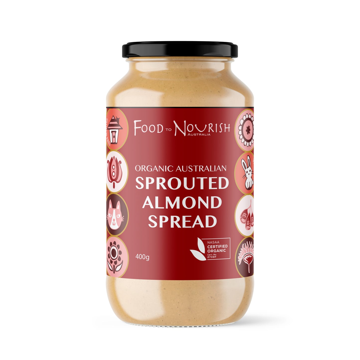 Food To Nourish Sprouted Nut Butter 200g Or 400g, Almond Spread