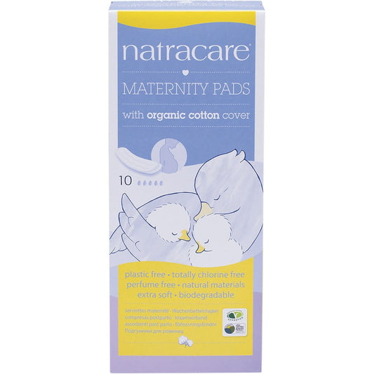 Natracare Maternity Pads 10pk, {Long, Thick Absorbent Postpartum Pads}