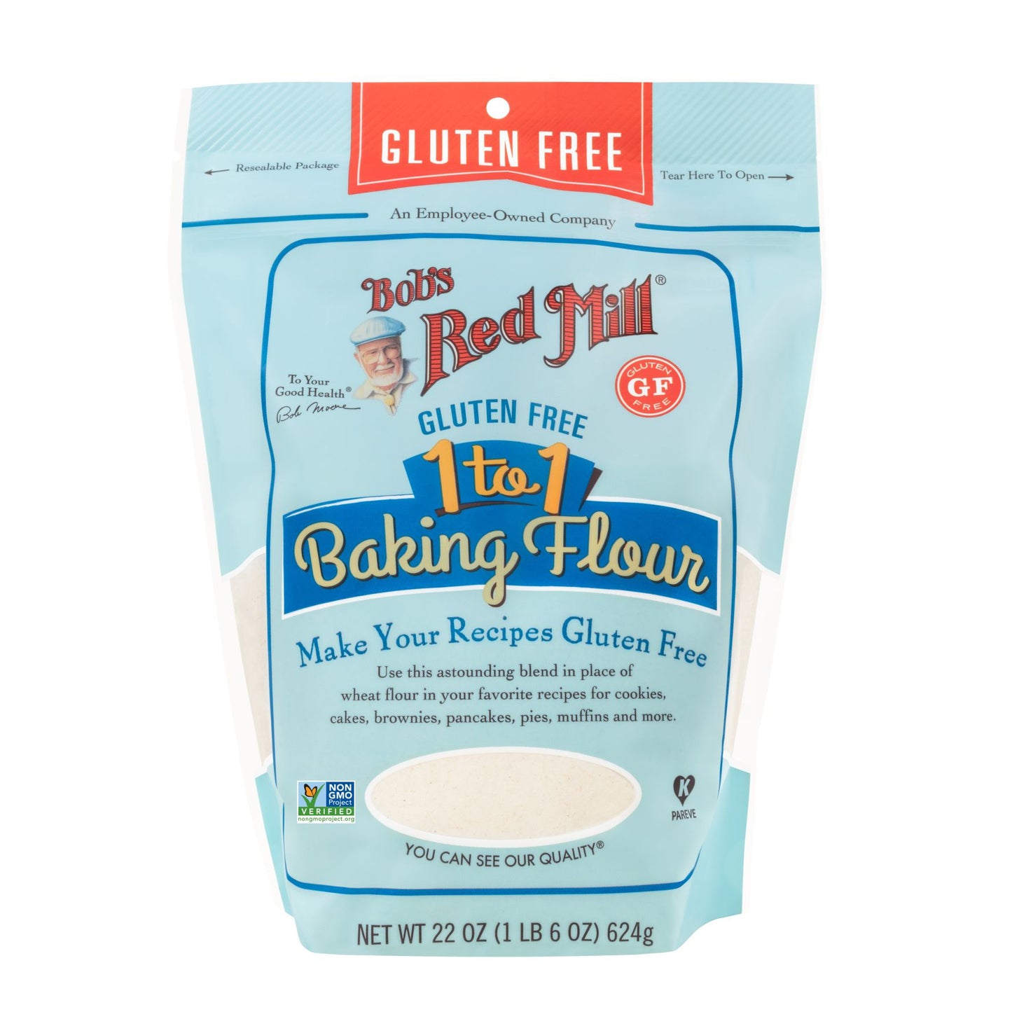 Bob's Red Mill 1 to 1 Baking Flour 623g Or 1.24Kg Gluten Free
