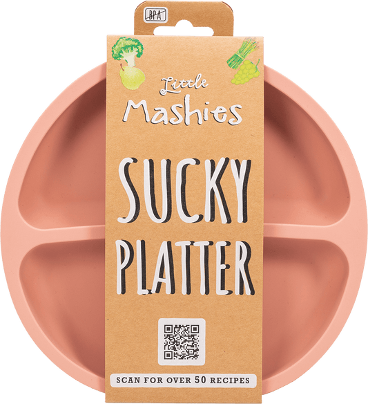 Little Mashies Silicone Sucky Platter Plate, Blush Pink